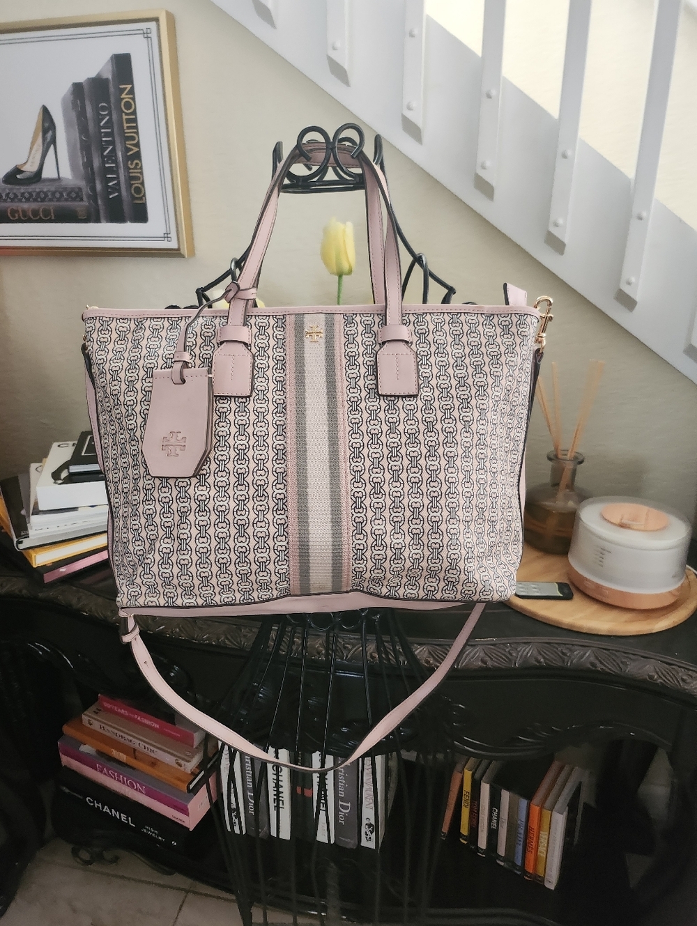 Tory Burch Gemini Link Canvas Small Tote bag